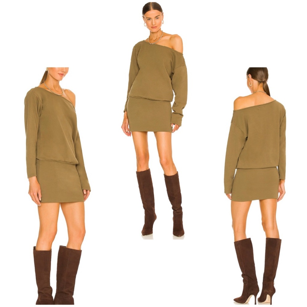MADISON SWEATSHIRT DRESS-ARMY GREEN